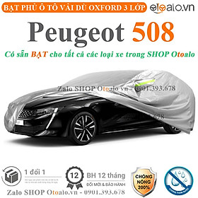 Bạt che phủ xe ô tô Peugeot 508 vải dù 3 lớp CAO CẤP BPXOT - OTOALO