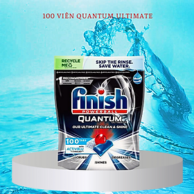 Viên rửa bát Finish Quantum Ultimate 100 tabs loại cao cấp nhất 14 in 1 dùng cho máy rửa bát