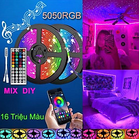 Đèn Led Tiktok 5m 5050RGB Mix DIY Trên 50 Màu Trang Trí Phòng Ngủ Nháy Theo Nhạc Sử Dụng App