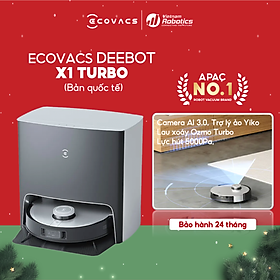 Mua Robot hút bụi lau nhà Ecovacs Deebot X1 Turbo - Tự động giặt khăn lau  Lực hút 5000Pa - Bản Quốc Tế  Sử dụng Tiếng Việt Hàng Chính Hãng