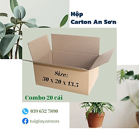 Combo 50 Hộp Bìa Carton Gói Hàng Ship Cod Dày Dặn KT 30x20x13.5cm