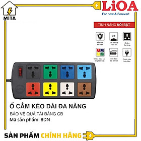Ổ cắm kéo dài đa năng lioa 8 ổ cắm