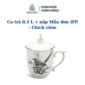 Ca trà 0.30 L + nắp Mẫu Đơn IFP Chích Chòe - Gốm sứ cao cấp Minh Long I