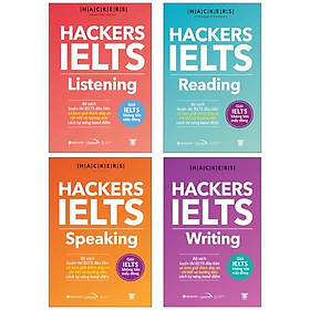 Combo Sách Hackers Ielts Trọn Bộ - Writing + Listening + Reading + Speaking (Bộ 4 Cuốn)