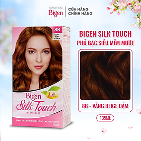 Thuốc nhuộm dưỡng tóc phủ bạc thảo dược Bigen Silk Touch Thương hiệu Nhật Bản Sắc Màu trẻ trung 80ml dạng kem - BST 8B