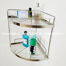 Kệ Góc Kibath 2 Tầng Inox 304, KT 25x25x36 cm, KB-823