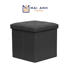 Hộp đôn ghế ngồi Mai Anh House - ghế đôn đa năng vuông chất liệu vải Oxfort cao cấp, thân gỗ MDF cứng cáp, mặt nệm êm ái, nội thất thông minh ghế đôn xếp gọn phong cách Thụy Điển sang trọng, tinh tế