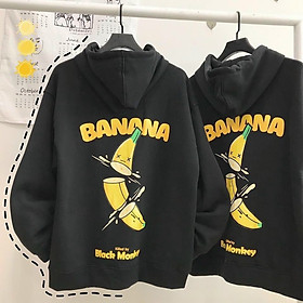 Áo Hoodie Không Xù lông Dành Cho Nam Cho Nữ Cho Cặp Đôi Có Mũ Chất Nỉ Form rộng in hình BANANA Unisex