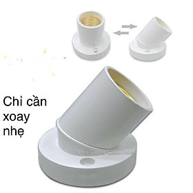 COMBO 2 BỘ ĐUÔI ĐÈN E27 BẮT TƯỜNG 2 CHẾ ĐỘ XOAY CHUYỂN DỄ DÀNG