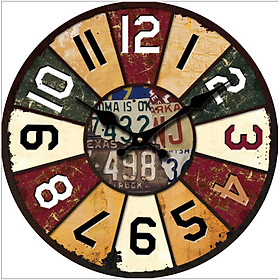 Đồng hồ treo tường Vintage hoa mẫu đơn cát tường size 12cm