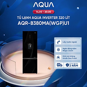 Tủ lạnh Aqua Inverter 320 lít AQR-B380MA(WGP)U1 - Bảo hành 2 năm - Freeship toàn quốc - Hàng chính hãng