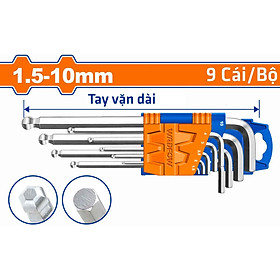 Mua  CHÍNH HÃNG  Bộ 9 chìa lục giác bi tròn 1.5-10mm WADFOW WHK2291