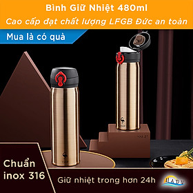 Bình Giữ Nhiệt Inox 316 Cao Cấp 480ml Kiểu Nhật Bản Đạt Chất Lượng Đức SSGP