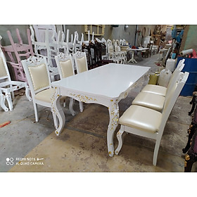 Mua Bộ bàn ăn Tân Cổ Điển khung gỗ cao cấp