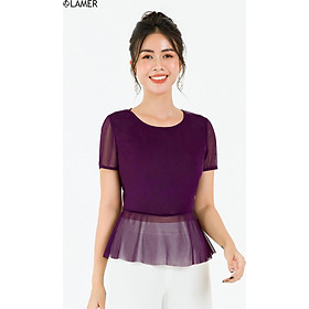 Áo peplum lưới tay cộc Lamer L61B20H041
