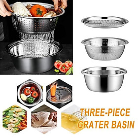 Mua Set chậu rổ và đĩa nạo rau củ inox