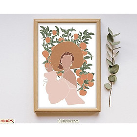 Mua Tranh Canvas Nghệ thuật tối giản Cô gái và hoa