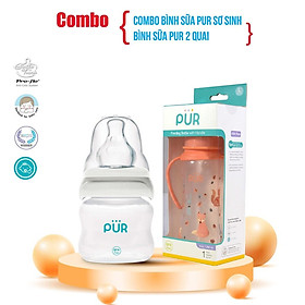 Bình sữa Pur sơ sinh + bình sữa Pur 2 quai - Combo bình sữa