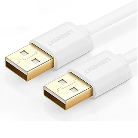 Cáp tín hiệu USB 2.0 2 đầu đực đầu mạ vàng 24k dài 0.5M màu trắng UGREEN USB30131Us102 Hàng chính hãng