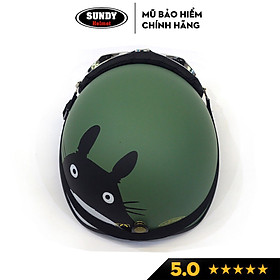 Mũ bảo hiểm xe máy SUNDY thời trang, họa tiết Mèo Totoro cute, kiểu dáng nửa đầu 1/2 Freesize (55-59cm)