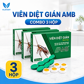 Combo 3 Hộp Viên Diệt Gián AMB – Mồi Kiểm Soát Gián Đức, Gián Nhà, 8 Viên/Hộp, Dễ Sử Dụng