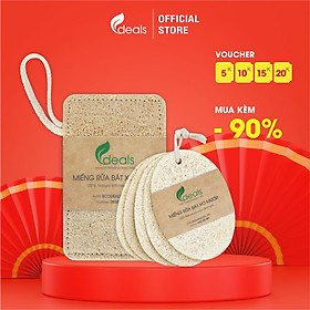 [PHIÊN BẢN MỚI] Xơ Mướp Rửa Chén Bát Xoong Nồi Cao Cấp ECODEALS - 100% xơ mướp hữu cơ, kích thước lớn, chỉ may chắc chắn