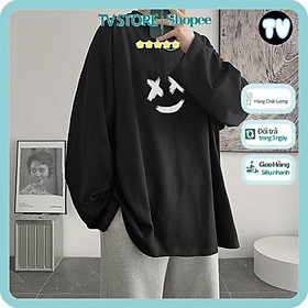 Áo Thun Nam TVSTORE Áo Thun Tay Dài Cổ Tròn Dáng Rộng In Hình Mặt Cười Thời Trang Mùa Thu Form Rộng Unisex Nhiều Màu