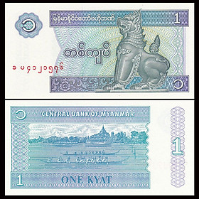 Tờ con Lân 1 kyat của Myanmar, quốc gia thuộc Đông Nam Á