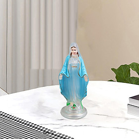 Blessed Mother Virgin Mary Figurine Statue Blessed Virgin Mother Mary Figurine Character Sculpture for Living Room Table TV Stand Decoration - 10cm