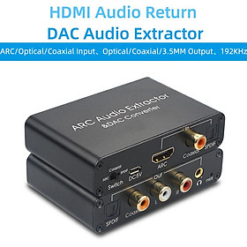 AIXXCO HDMI ARC DAC Adapter Chuyển Đổi Âm Thanh HDMI Kênh Trả Lại Kỹ Thuật Số HDMI Quang SPDIF Đồng Trục Sang Analog 3.5Mm L/R Âm Thanh Nổi