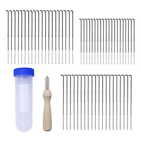 Pack of 60 Pcs Felting Needles Wool Felt Tool Kit with Clear Bottles and Wooden