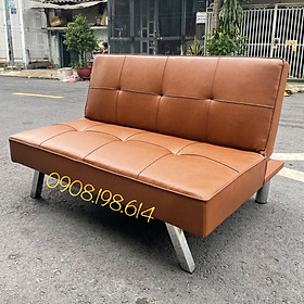 Sofa Mini Đa Năng Cho Nhà Nhỏ Màu Xám Bọc Da Dài 1m2