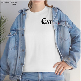 Áo thun thiết kế Unisex họa tiết cat (mèo cách điệu) basic local brand, Cotton Cao Cấp 100