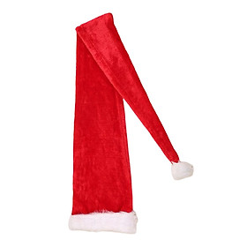 Extra Long Santa Hat Adults Plush Fabric Costume Christmas Hat for Holiday