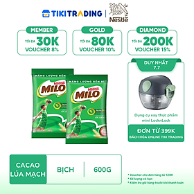 Combo 2 bịch thức uống ca cao lúa mạch Milo Regular (600g)
