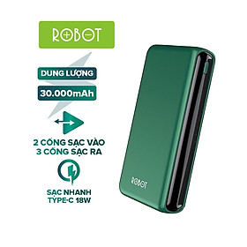 Mua Pin Sạc Dự Phòng ROBOT RT31 30.000mAh Sạc Nhanh PD/QC 3.0 Công Suất 18W - 2 Input  3 Output - Hàng Chính Hãng