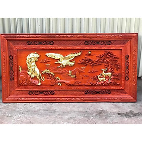 Mua Tranh tấm treo tường tích anh hùng tương ngộ bằng gỗ hương đỏ kt 79×155×4cm