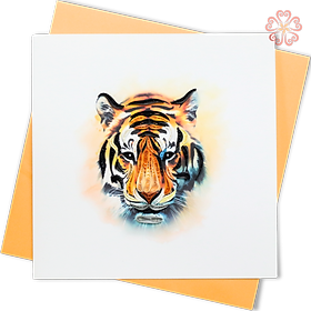 Thiệp Giấy Xoắn Nghệ Thuật - Hổ Uy Nghiêm - Majestic Tiger - Animals - 15 x 15 - VN2XM115D83NN