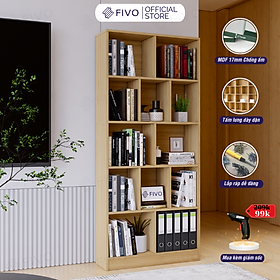 Mua Kệ Sách Đứng Để Sàn Màu Gỗ FIVO FB73  Gỗ MDF Chống Ẩm Cao Cấp Dày Dặn  Có Kèm Tấm Lưng Chắc Chắn  Dễ Dàng Lắp Ráp Và Vệ Sinh