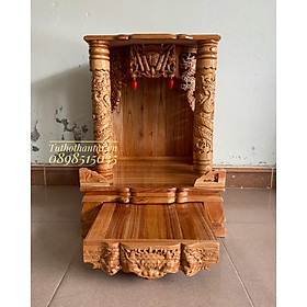 Mua Bàn thờ thần tài cột Rồng 48 x 68CM  đình cong ( Hàng loại 1 )