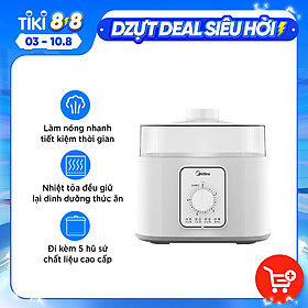 Mua Nồi hầm cháo cách thủy nồi chưng yến MIDEA DZ16POWER502 bộ 5 hũ sứ cao cấp tiệt trùng bình sữa em bé bằng hơi nước Hàng chính hãng