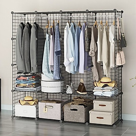 Mua Tủ lưới lắp ghép 20 ô 4 thanh treo quần áo kèm móc treo