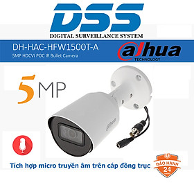 Mua Camera thân HDCVI 5MP có mic DAHUA DH-HAC-HFW1500TP-A hàng chính hãng DSS Việt Nam