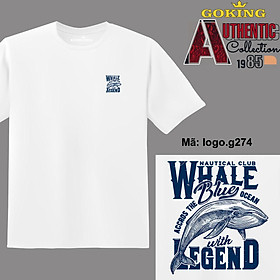 WHALE, mã logo.g274. Áo thun in đẹp cho nam nữ, trẻ em. Áo phông GOKING hàng hiệu, quà tặng cao cấp cho gia đình, cặp đôi, lớp nhóm, doanh nghiệp