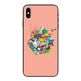 Ốp lưng in cho Iphone XS MAX   Rubik Cube