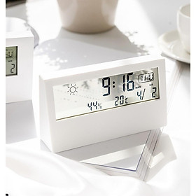 Mua Đồng Hồ Điện Tử style Minimal dùng Decor Bàn Học Bàn Làm Việc - Đồng Hồ Đa Chức Năng Xem Giờ Ngày Tháng