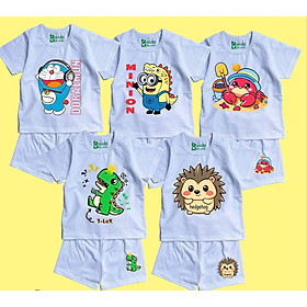 Sét 5 bộ đồ đùi ngắn tay cho bé , đồ bé trai, đồ bé gái, đồ em bé cotton 2 chiều hàng cao cấp hình ngẫu nhiên 