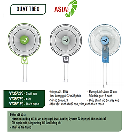 Mua Quạt treo tường 2 dây Asia vina 55W VY357290  VY357790  VY357190 - Hàng chính hãng