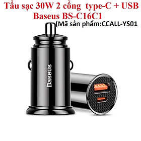 Mua Sạc điện thoại trên ô tô 30W 2 cổng C+U Baseus BS-C16C1 ( CCALL-YS01 ) _Hàng chính hãng