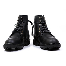 Giày Boots Combat Boot Doc.058 Full Black Da bò sáp Lucas Shoes